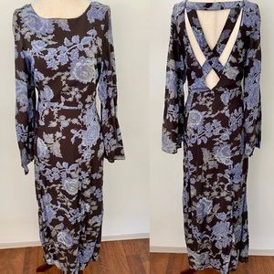 Free people size 4 rayon sheer bell sleeved gown
